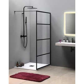 SAPHO Walk-In GELCO CURE BLACK fix zuhanyfal, 1100mm, matt fekete (CB110)