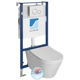 SAPHO AVVA RIMLESS fali WC, beépíthető tartállyal, nyomógombbal és soft close ülőkével (100314-SET5) SAPHO AVVA RIMLESS fali WC, beépíthető tartállyal, nyomógombbal és soft close ülőkével (100314-SET5)