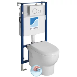 SAPHO AQUALINE ABSOLUT RIMLESS fali WC, beépíthető tartállyal, nyomógombbal és soft close ülőkével (10AB02002-SET5) SAPHO AQUALINE ABSOLUT RIMLESS fali WC, beépíthető tartállyal, nyomógombbal és soft close ülőkével (10AB02002-SET5)