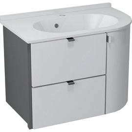 SAPHO PULSE mosdótartó szekrény, 2 fiókkal, 1 ajtóval, balos, 75x52x45cm, fehér/antracit (PU075-3034)