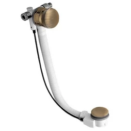 SAPHO POLYSAN kád le- és túlfolyó, kádtöltővel, automata, 775mm, dugó átm:72mm, bronz (86388)