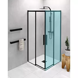SAPHO POLYSAN ALTIS LINE zuhanyajtó, 1000mm, matt fekete, transzparent üveg (AL1512B)