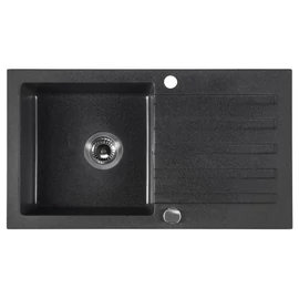SAPHO Gránit mosogató, egymedencés, 78x44cm, fekete (GR7204)