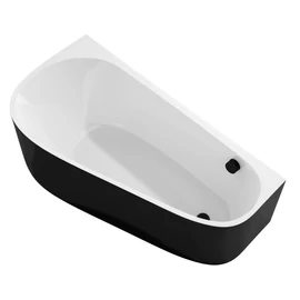 SAPHO POLYSAN PROJEKTA DL MONOLITH aszimmetrikus kád, balos, falhoz, 156x77x60cm, fehér/fekete (20111MDLB)