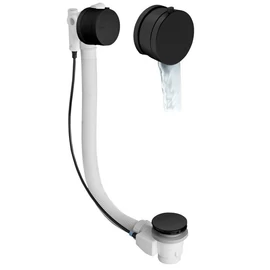 SAPHO POLYSAN kád le- és túlfolyó, kádtöltővel, automata, 975mm, dugó átm:72mm, matt fekete (71686B)