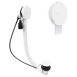 SAPHO POLYSAN kád le- és túlfolyó, kádtöltővel, bovdenes, 1000mm, átm.:72mm, fehér (71855.10)