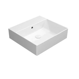 SAPHO GSI KUBE X kerámiamosdó, Extraglaze, csiszolt alsó szélekkel, 50x47cm, furat nélkül (94309011)