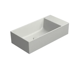 SAPHO GSI KUBE X kerámiamosdó, csiszolt alsó szélekkel, 50x25cm, furat nélkül, jobbos/balos, matt cenere (94869017)