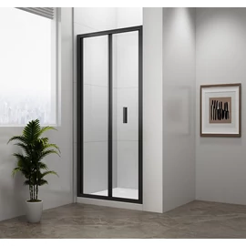 SAPHO POLYSAN EASY LINE BLACK harmónikaajtó, 900mm, matt fekete profil/transzparent üveg (EL1990B)