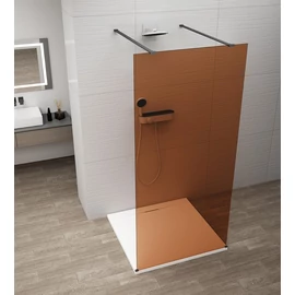 SAPHO ESCA BLACK MATT Walk-in zuhanyfal, szabadonálló, barna üveg, 1200mm (ES1512-06)