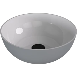 SAPHO BANERA ROUND öntöttmárvány mosdó, átm:39cm, fehér/matt szürke (14337.32)