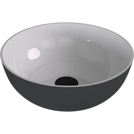 SAPHO BANERA ROUND öntöttmárvány mosdó, átm:39cm, fehér/matt antracit (14337.52)
