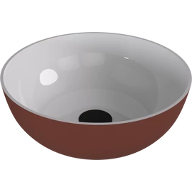 SAPHO BANERA ROUND öntöttmárvány mosdó, átm.:39cm, fehér/matt barna (14337.72)