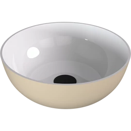 SAPHO BANERA ROUND öntöttmárvány mosdó, átm:39cm, fehér/matt bézs (14337.82)