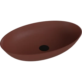 SAPHO BANERA OVAL öntöttmárvány mosdó, 60x40cm, matt barna (14397.71)