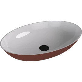 SAPHO BANERA OVAL öntöttmárvány mosdó, 60x40cm, fehér/matt barna (14397.72)