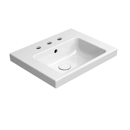 SAPHO GSI NORM kerámiamosdó, 50x40cm, 3 furattal, ExtraGlaze, fehér (8638311)