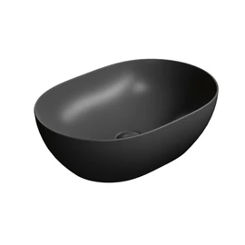 SAPHO GSI PURA kerámiamosdó, pultra helyezhető, 50x35cm, matt fekete (886026)