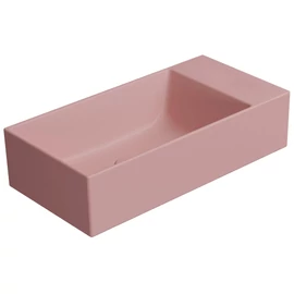 SAPHO GSI KUBE X kerámiamosdó, csiszolt alsó szélekkel, 50x25cm, furat nélkül, jobbos/balos, matt rózsaszín (94869024)
