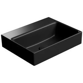 SAPHO GSI NUBES kerámiamosdó, 40x32cm, retifikált, furat nélkül, matt fekete (96849026)