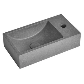 SAPHO SMALL CREST R beton mosdó lefolyóval, jobbos, 40x22cm, szürke gránit (AR409)