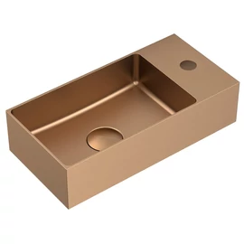 SAPHO AURUM mosdó klik-klak lefolyóval, balos, 36,5x18cm, matt rózsaarany (AU304)