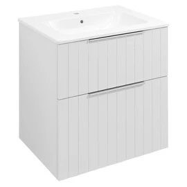 SAPHO CIRASA Mosdótartó szekrény, 2 fiókkal, 59,2x64x46cm, matt fehér strip (CR601-3131S)