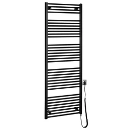 SAPHO AQUALINE DIRECT-E elektromos fürdőszobai radiátor fűtőpatronnal, egyenes, 600x1680mm, 800W, fekete (ILE66TB)