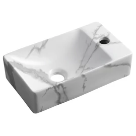 SAPHO SMALL MARGITHA kerámiamosdó, 38x22cm, jobbos, carrara (MGT38217)