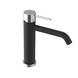 SAPHO ULTRASAN álló mosdócsaptelep, közepes méret, matt fekete/króm (UT004VBC)