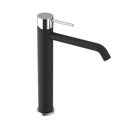 SAPHO ULTRAMIX álló magasított mosdócsaptelep, hosszú kifolyócsővel, matt fekete/króm (UT007BC)