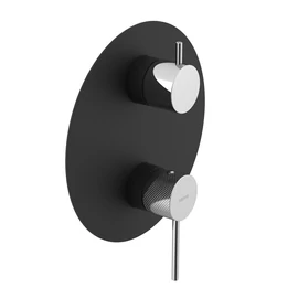 SAPHO ULTRASAN falbasüllyesztett csaptelep, 2-irányú, zuhanyváltóval, matt fekete/króm (UT043VBC)