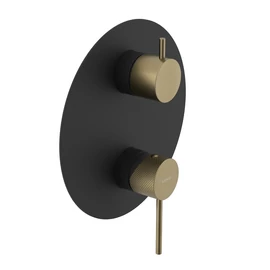 SAPHO ULTRASAN falbasüllyesztett csaptelep, 3-irányú, zuhanyváltóval, matt fekete/matt arany (UT044VBG) SAPHO ULTRASAN falbasüllyesztett csaptelep, 3-irányú, zuhanyváltóval, matt fekete/matt arany (UT044VBG)