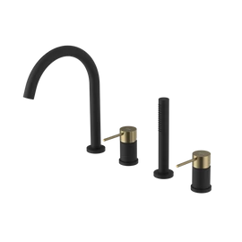 SAPHO ULTRAMIX kádperemre építhető csaptelep, kifolyócsővel és kézizuhannyal, matt fekete/matt arany (UT052BG) SAPHO ULTRAMIX kádperemre építhető csaptelep, kifolyócsővel és kézizuhannyal, matt fekete/matt arany (UT052BG)