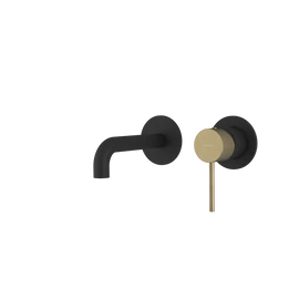 SAPHO ULTRAMIX falbasüllyeszthető csaptelep, 16cm-es kifolyócsővel, matt fekete/matt arany (UT118BG)