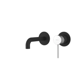 SAPHO ULTRASAN falbasüllyeszthető csaptelep, 16cm-es kifolyócsővel, matt fekete/króm (UT118VBC)