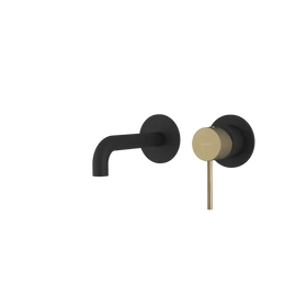 SAPHO ULTRASAN falbasüllyeszthető csaptelep, 16cm-es kifolyócsővel, matt fekete/matt arany (UT118VBG)