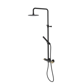 SAPHO ULTRASAN zuhanyoszlop, zuhanyszettel és fejzuhannyal, matt fekete/matt arany (UT139VBG)