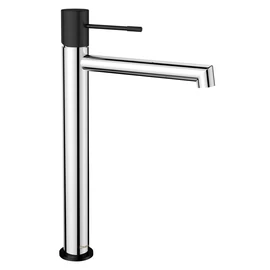 SAPHO SOLARIS magasított mosdócsaptelep lefolyó nélkül, króm/fekete (WD006CB)