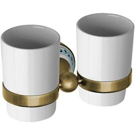 SAPHO BEMETA KERA Dupla pohártartó, 168x107x95mm, bronz/kerámia (144710027)