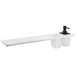 SAPHO ABELINE rockstone polc, 2 furattal, 1 pohárral, 1 szappanadagolóval, 600x12x100mm, matt fehér/fekete (AE602-0101-03) SAPHO ABELINE rockstone polc, 2 furattal, 1 pohárral, 1 szappanadagolóval, 600x12x100mm, matt fehér/fekete (AE602-0101-03)
