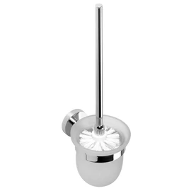 SAPHO BEMETA OMEGA Fali WC kefetartó, üveg, fehér kefe, 95x370x140mm, króm (104113012) (XR303)