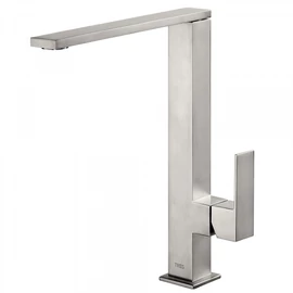 Tres Cuadro-Tres egykaros mosogatócsaptelep 34 x 10 mm-es kifolyóval acél 50648603 Tres Cuadro-Tres egykaros mosogatócsaptelep 34 x 10 mm-es kifolyóval acél 50648603