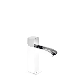 Tres Cuadro Exclusive egy fogantyús mosdócsaptelep nyitott cascade kifolyóval fehér-króm 00611002BL Tres Cuadro Exclusive egy fogantyús mosdócsaptelep nyitott cascade kifolyóval fehér-króm 00611002BL