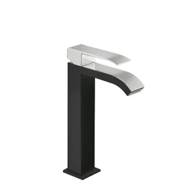 Tres Cuadro Exclusive egykaros mosdócsaptelep cascade kifolyóval M méret, fekete-króm 00661001NE Tres Cuadro Exclusive egykaros mosdócsaptelep cascade kifolyóval M méret, fekete-króm 00661001NE