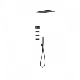 Tres Shower Technology falba építhető elektronikus termosztátos zuhanyrendszer matt fekete 09288408NM