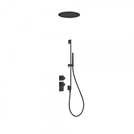 Tres Block-System beépíthető 2 utas termosztátos zuhanyrendszer matt fekete 20635203NM