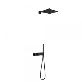 Tres Block-System beépíthető 2 utas termosztátos zuhanyrendszer matt fekete 20725201NM
