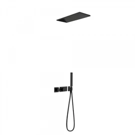Tres Slim/Cuadro Exclusive falba építhető termosztátos zuhanyrendszer matt fekete 20725202NM