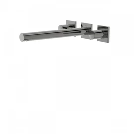 Tres Projekt-Tres két fogantyús fali mosdócsaptelep 247 mm-es egyenes kifolyóval metál fekete 21175301KM Tres Projekt-Tres két fogantyús fali mosdócsaptelep 247 mm-es egyenes kifolyóval metál fekete 21175301KM